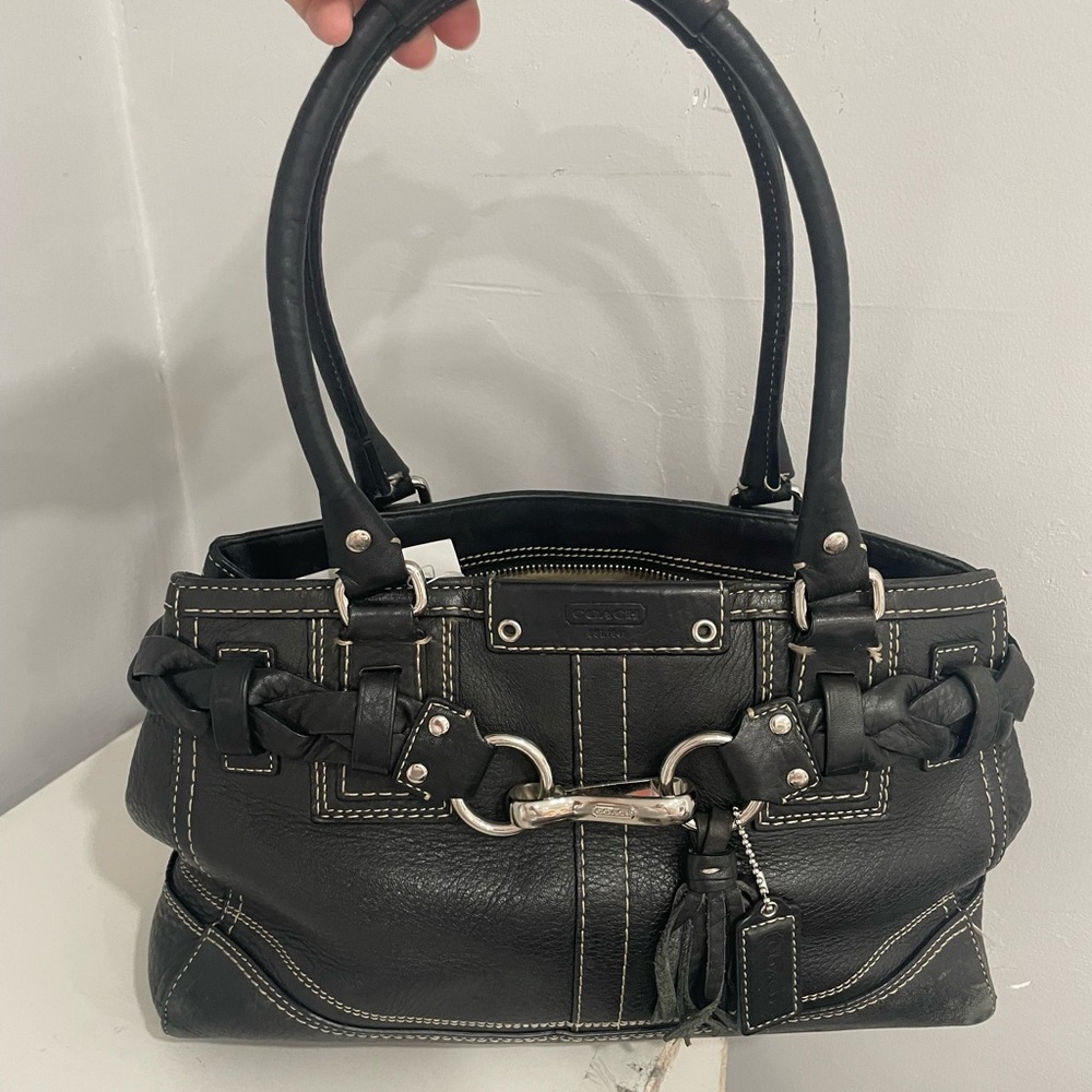 Coach Black Leather Shoulder Bag